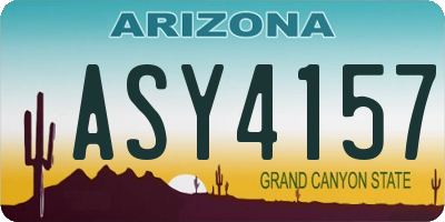AZ license plate ASY4157