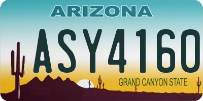 AZ license plate ASY4160