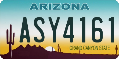 AZ license plate ASY4161