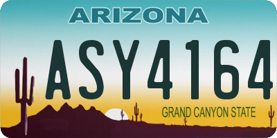 AZ license plate ASY4164