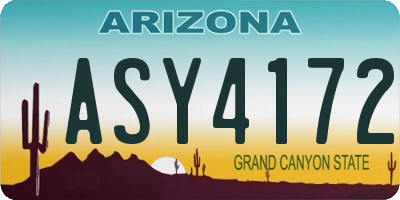 AZ license plate ASY4172
