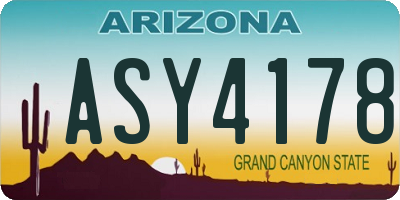 AZ license plate ASY4178