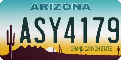 AZ license plate ASY4179