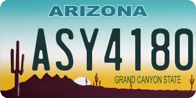 AZ license plate ASY4180