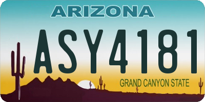 AZ license plate ASY4181