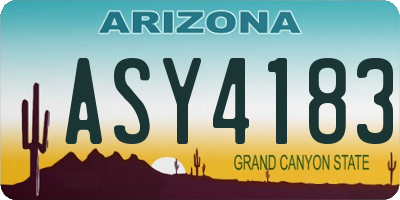 AZ license plate ASY4183