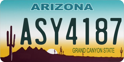 AZ license plate ASY4187