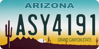 AZ license plate ASY4191
