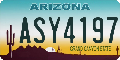 AZ license plate ASY4197