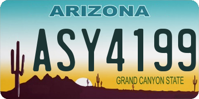 AZ license plate ASY4199