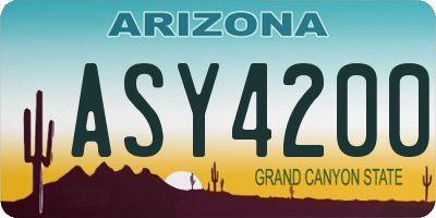 AZ license plate ASY4200