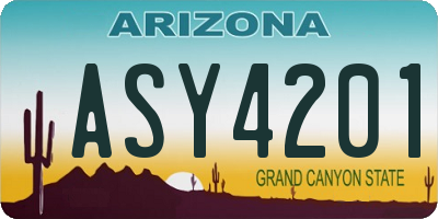 AZ license plate ASY4201