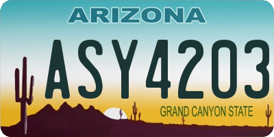 AZ license plate ASY4203
