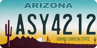 AZ license plate ASY4212
