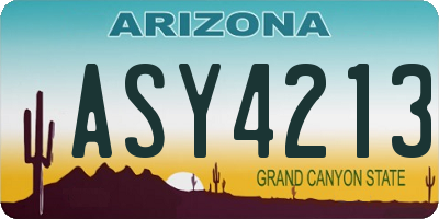 AZ license plate ASY4213