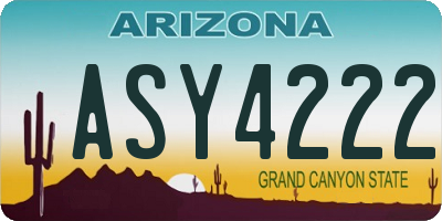 AZ license plate ASY4222