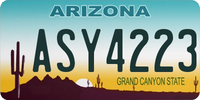 AZ license plate ASY4223