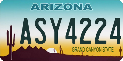 AZ license plate ASY4224
