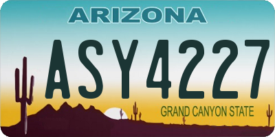 AZ license plate ASY4227
