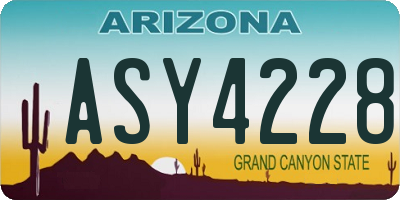 AZ license plate ASY4228