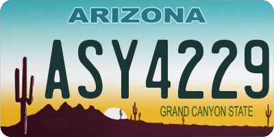 AZ license plate ASY4229
