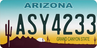 AZ license plate ASY4233