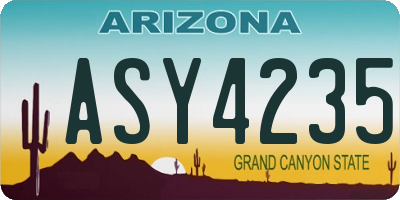 AZ license plate ASY4235