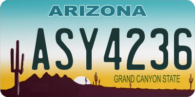 AZ license plate ASY4236