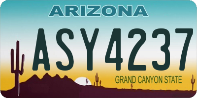 AZ license plate ASY4237
