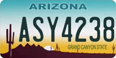 AZ license plate ASY4238