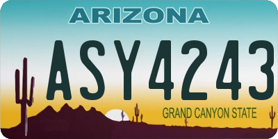 AZ license plate ASY4243