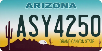AZ license plate ASY4250