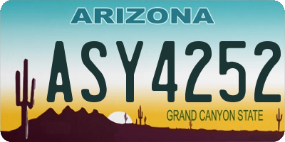 AZ license plate ASY4252