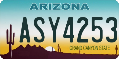 AZ license plate ASY4253