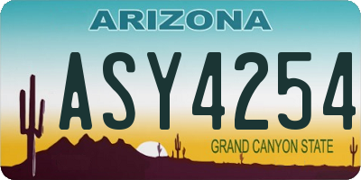 AZ license plate ASY4254