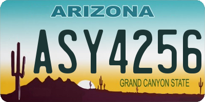 AZ license plate ASY4256