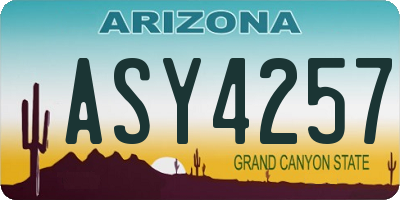 AZ license plate ASY4257