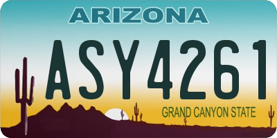 AZ license plate ASY4261