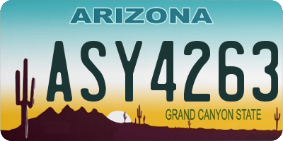 AZ license plate ASY4263