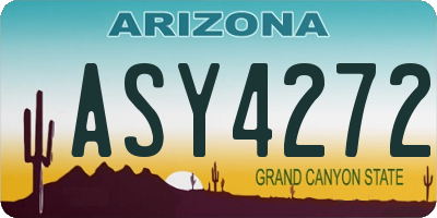 AZ license plate ASY4272
