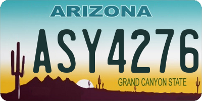 AZ license plate ASY4276