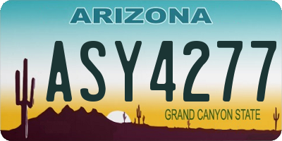 AZ license plate ASY4277