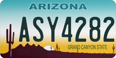 AZ license plate ASY4282