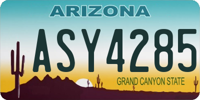AZ license plate ASY4285