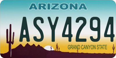 AZ license plate ASY4294
