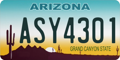 AZ license plate ASY4301