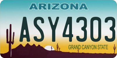 AZ license plate ASY4303