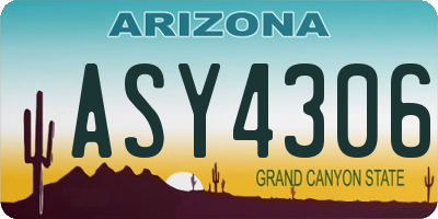 AZ license plate ASY4306