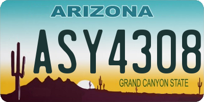 AZ license plate ASY4308