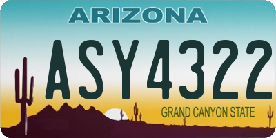 AZ license plate ASY4322